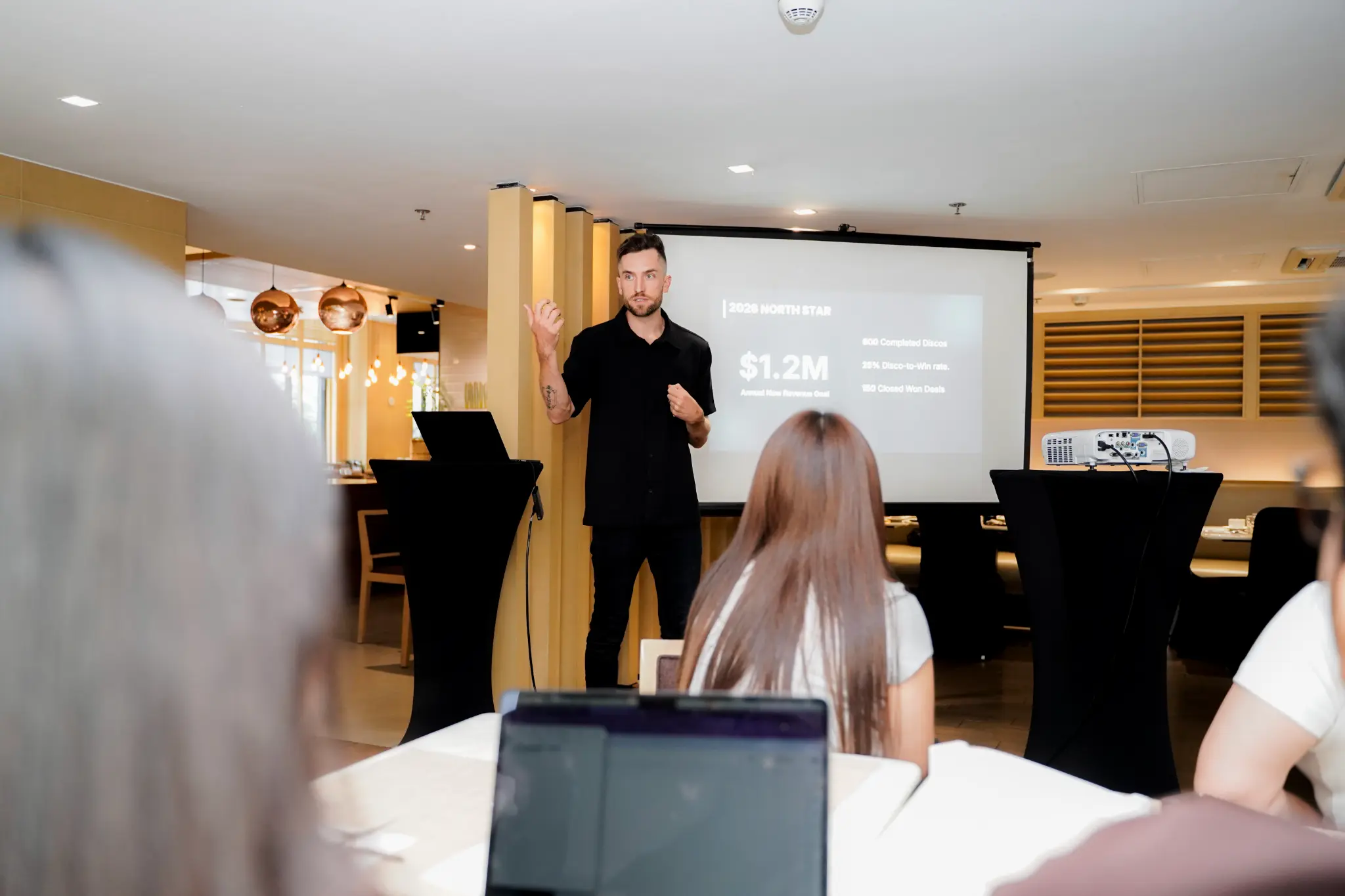 Andy Crebar presenting at the Wolf IQ annual off-site