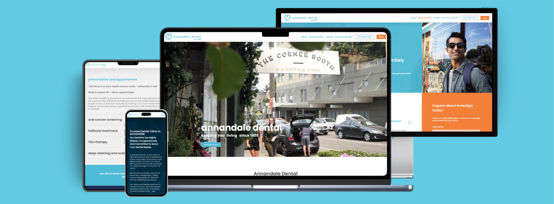 Annandale Dental website on multiple devices - Wolf IQ