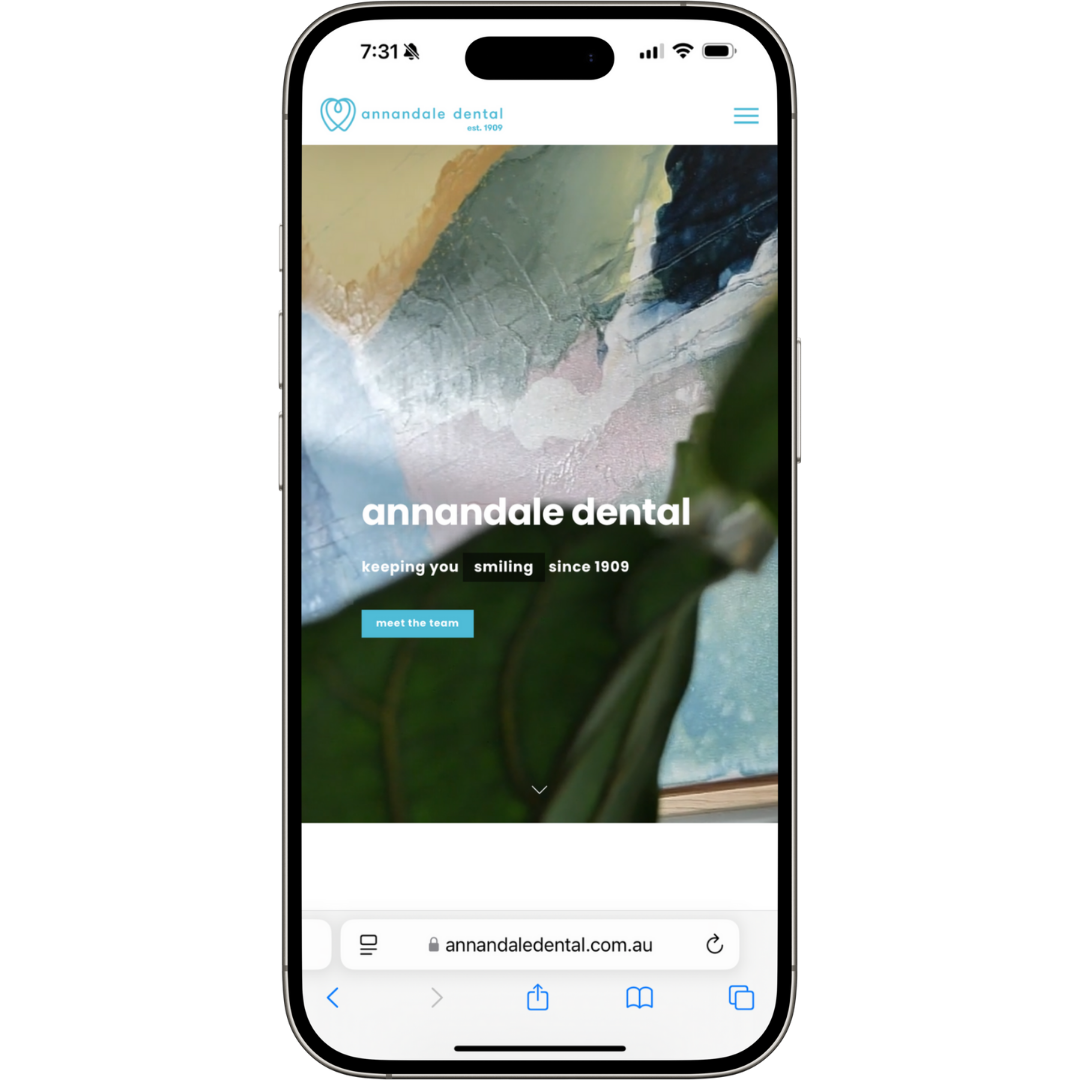 Annandale Dental website mobile view - Wolf IQ