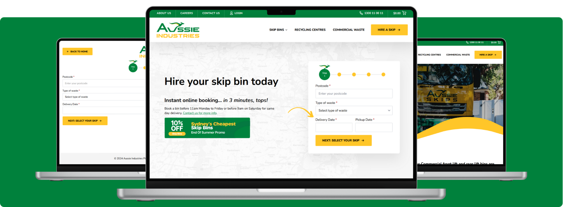 Aussie Industries website on multiple devices - Wolf IQ