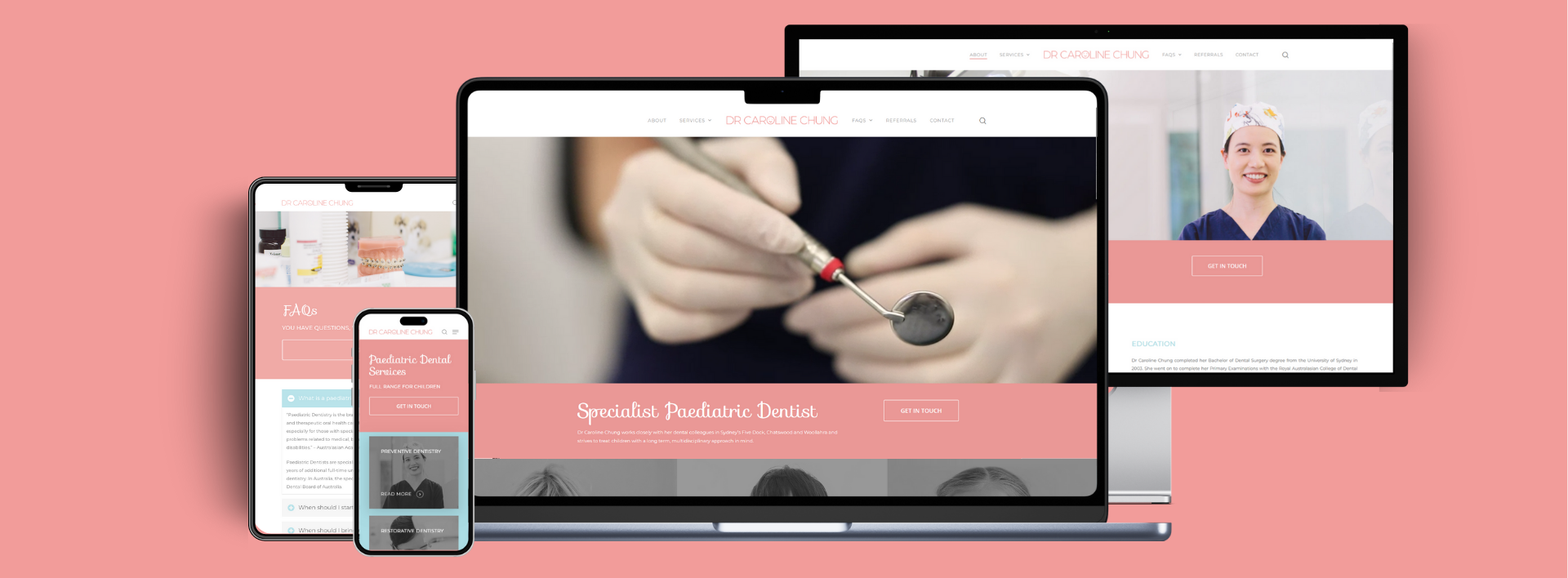 Dr Caroline Chung website on multiple devices - Wolf IQ