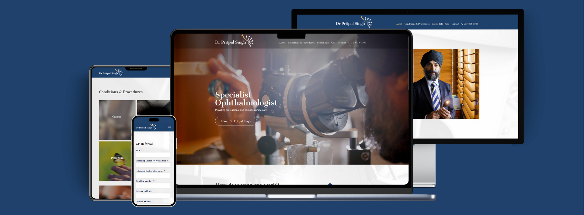 Dr Pritpal Singh website on multiple devices - Wolf IQ