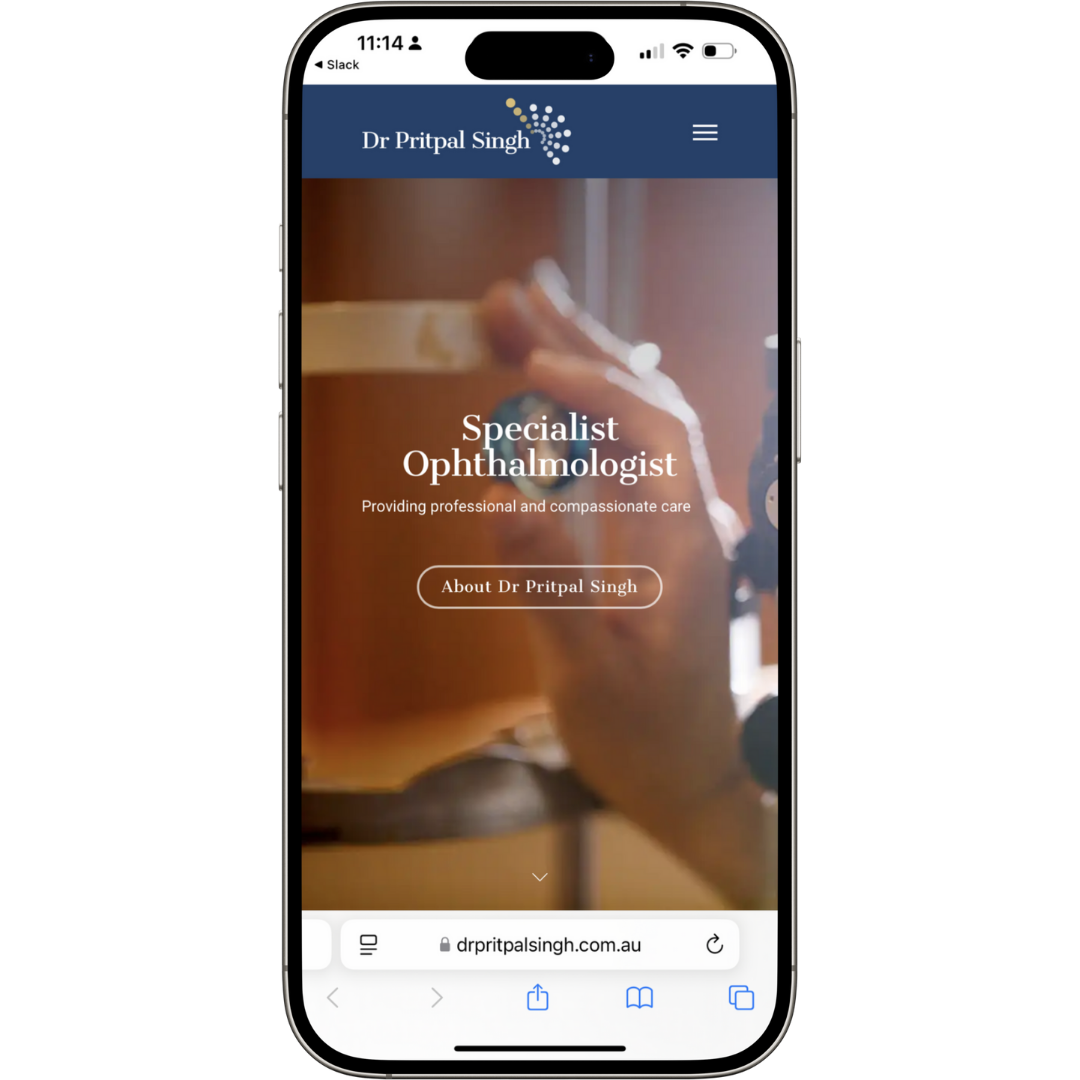Dr Pritpal Singh website mobile view - Wolf IQ