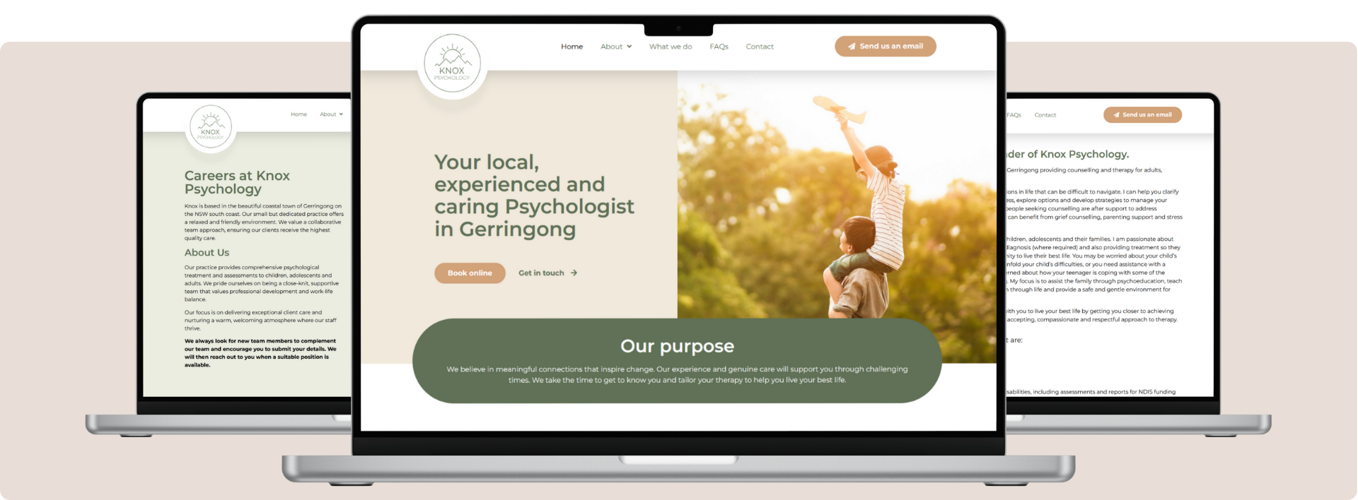 Knox Psychology website on multiple devices - Wolf IQ