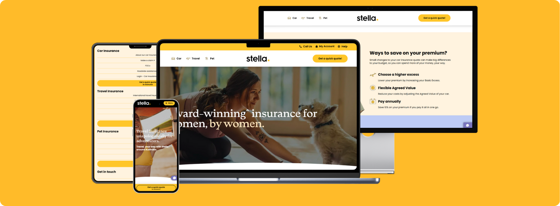 Stella Insurance website on multiple devices - Wolf IQ