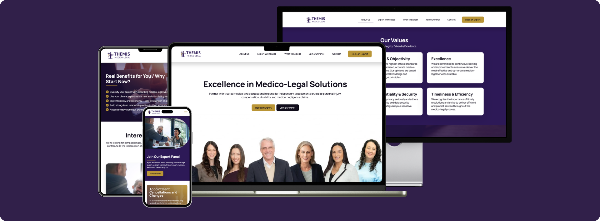 Themis Medico-Legal website on multiple devices - Wolf IQ