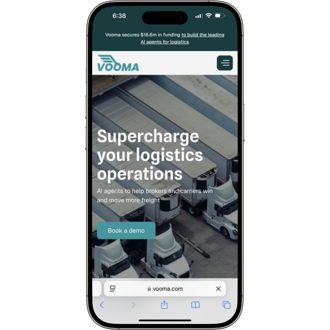 Vooma website mobile view - Wolf IQ