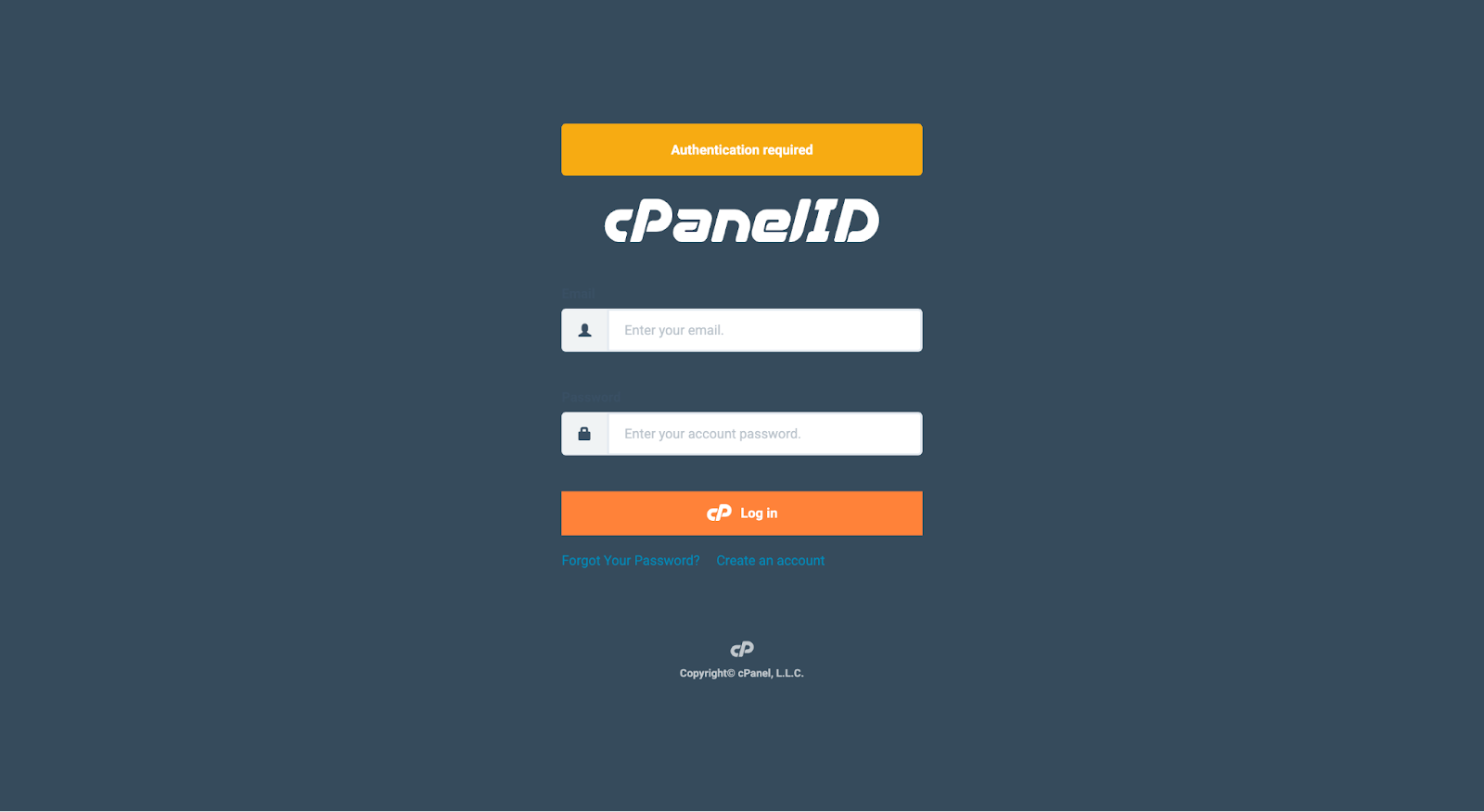cPanel login screen shown for creating a new database during WordPress migration - Wolf IQ