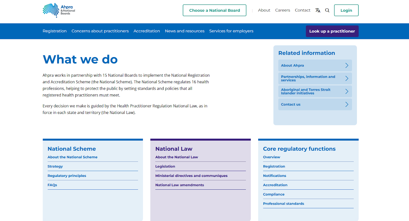 AHPRA’s website section explaining its mission to ensure qualified, ethical healthcare in Australia—key for understanding what is AHPRA and its public role.