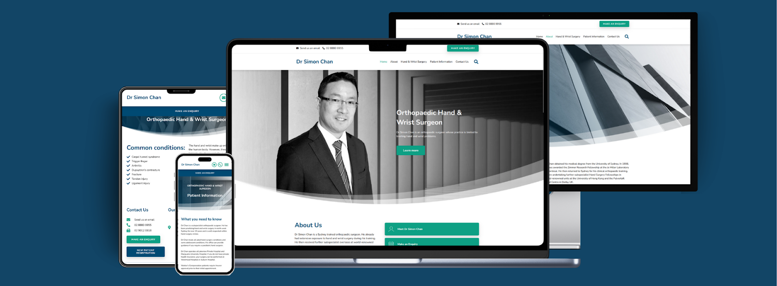 Dr Simon Chan's mobile-friendly websites hosted locally for faster patient access and SEO - Wolf IQ