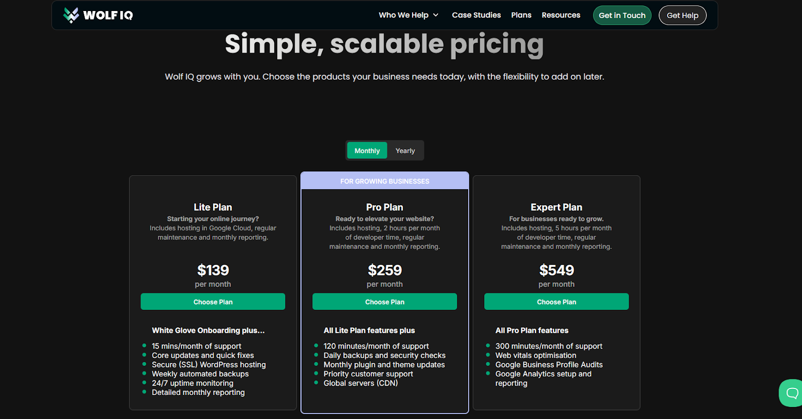 Pricing example - Wolf IQ