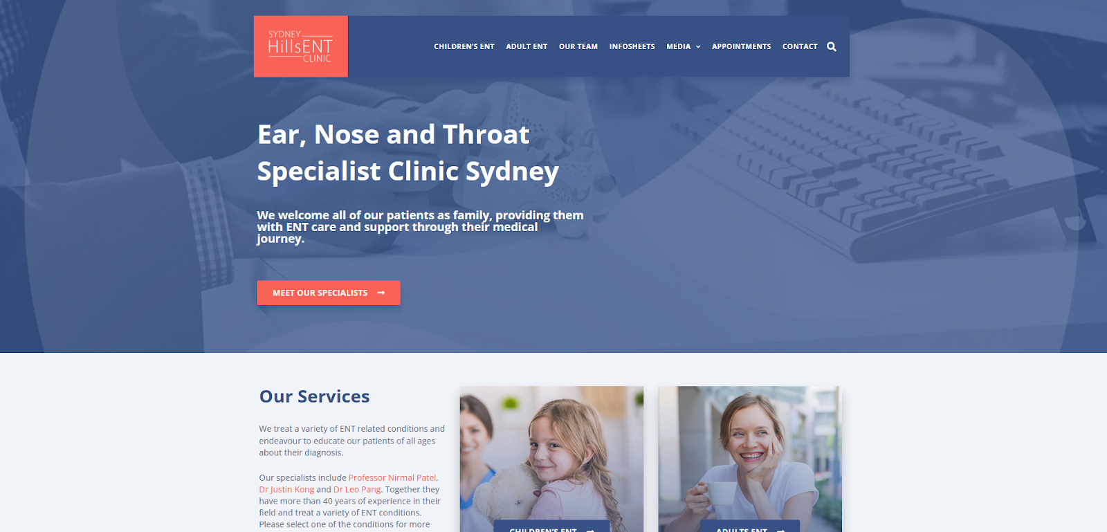 Healthcare website homepage with strong UX design, featuring clear menus, search bar, and consistent branding layout - Wolf IQ