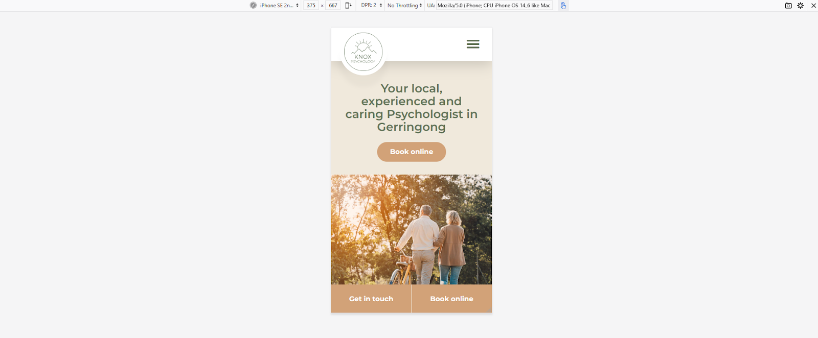 Mobile-optimised healthcare website with touch-friendly buttons and responsive design, enhancing patient user experience - Wolf IQ