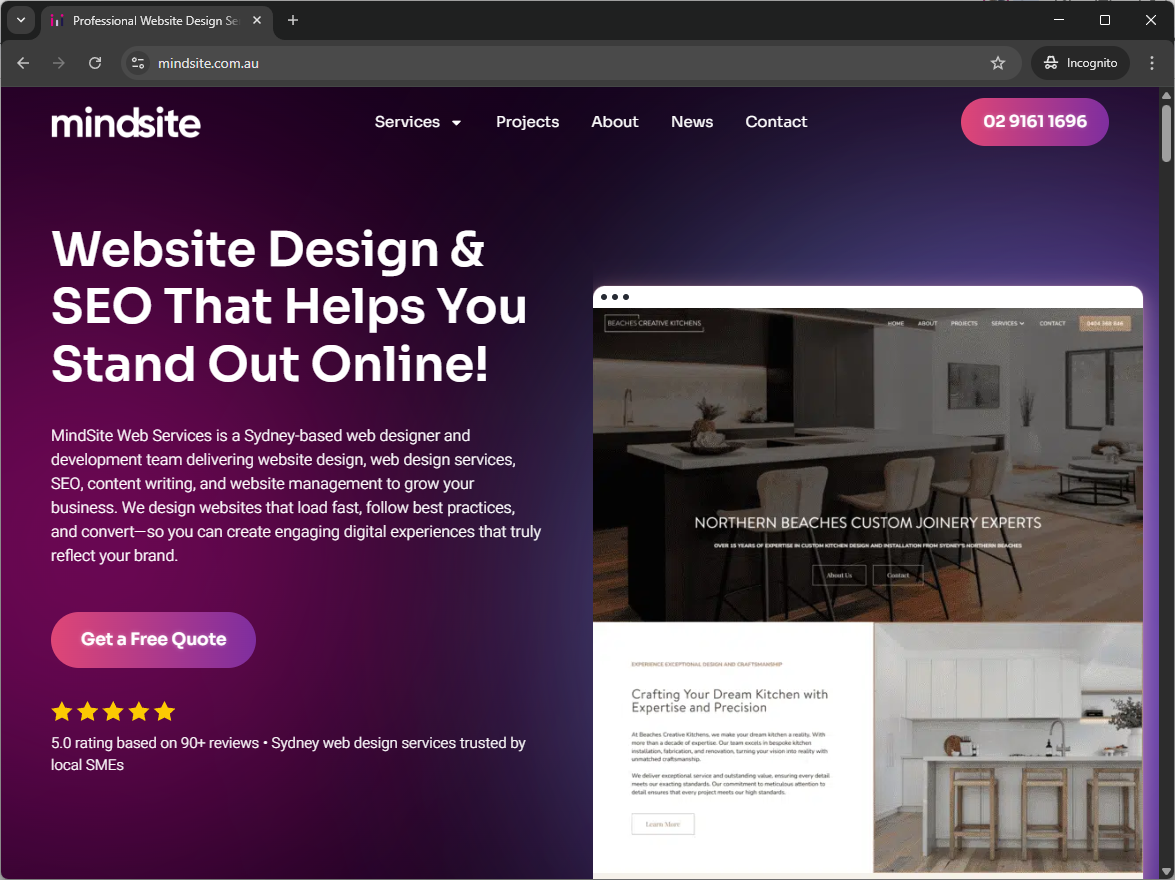 MindSite Sydney web design and SEO agency