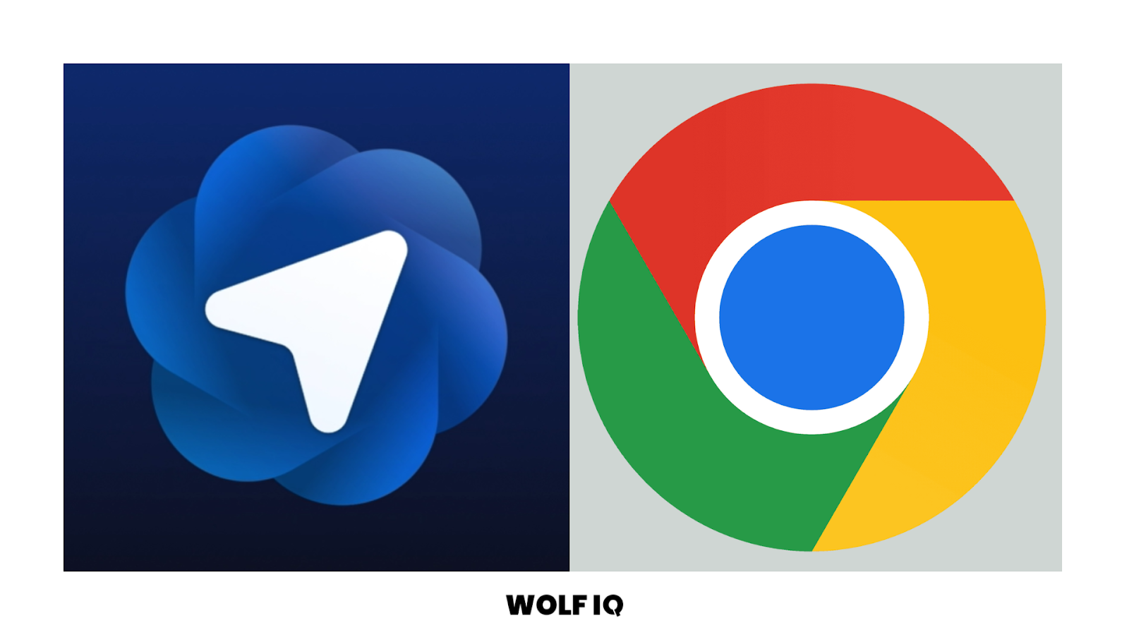 Comparison of ChatGPT Atlas and Google Chrome logos, representing the rise of AI-driven browsers challenging Google's dominance in online search - Wolf IQ
