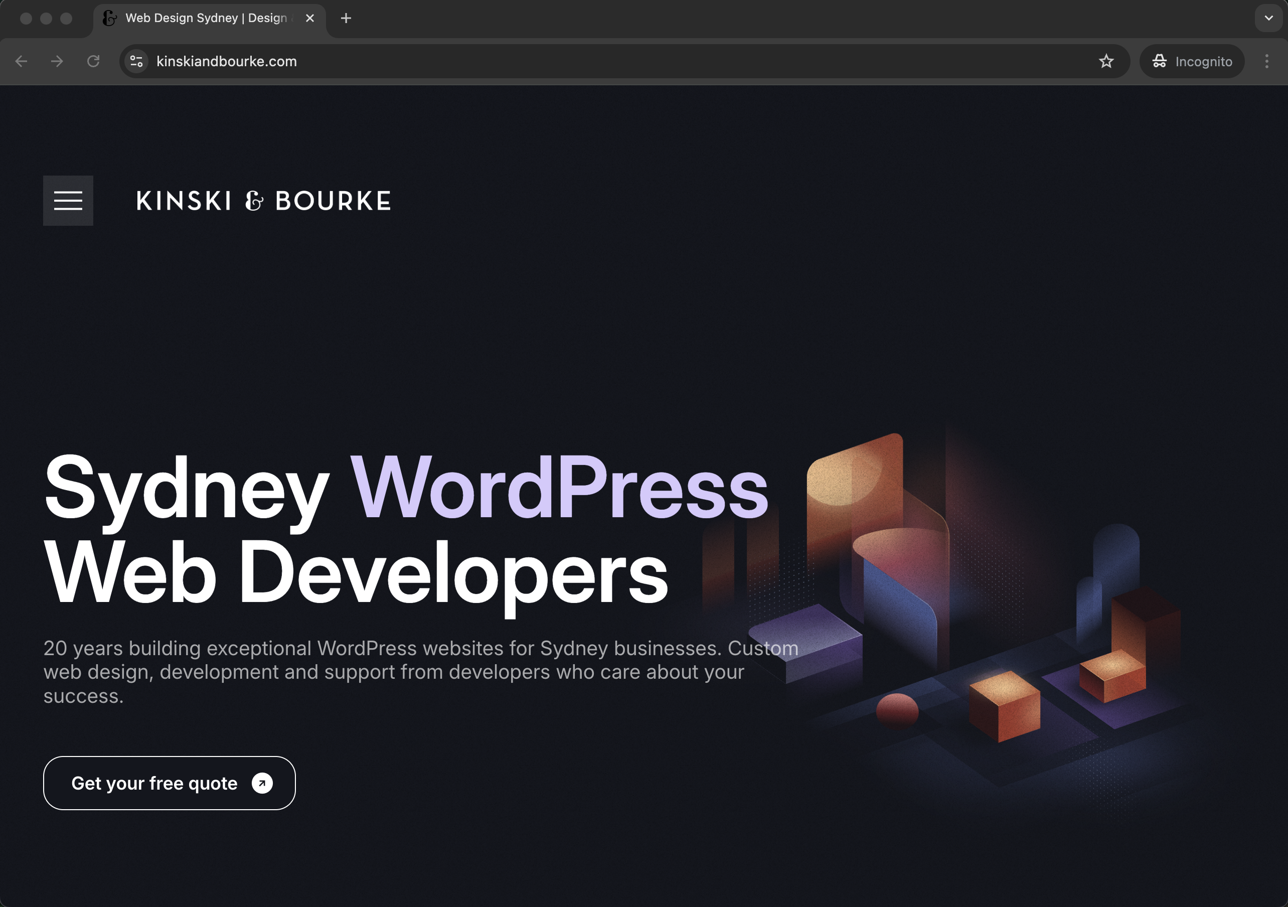 Kinski and Bourke website screenshot