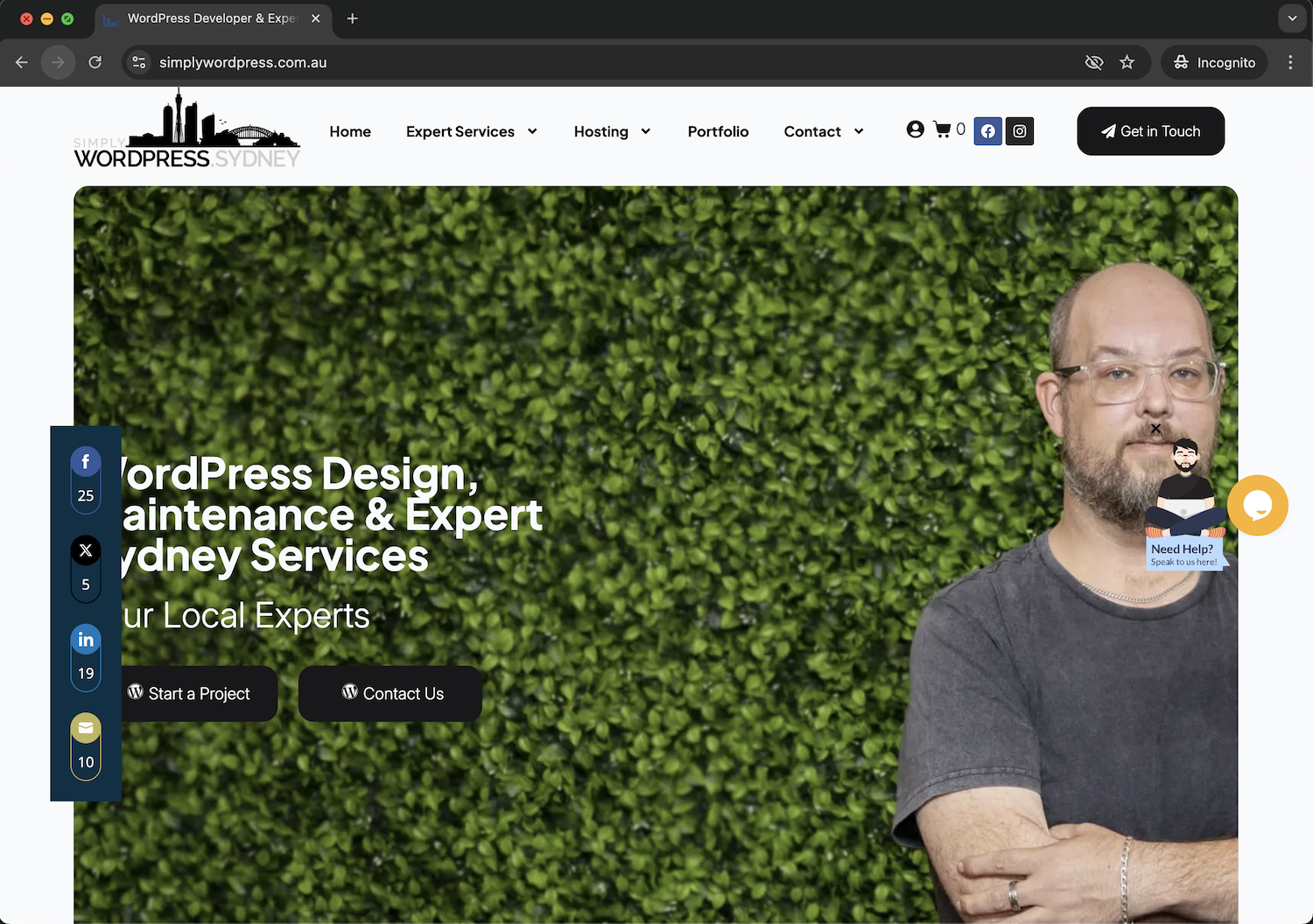 Simply WordPress website screenshot