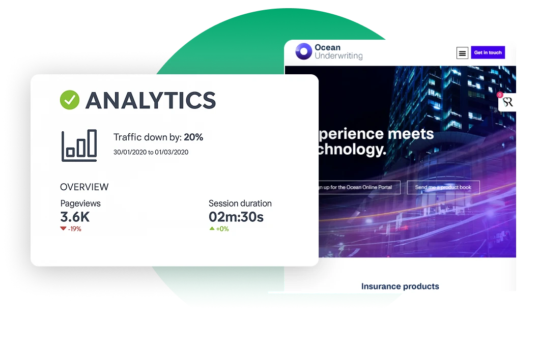 Website performance report showing overall score of 95