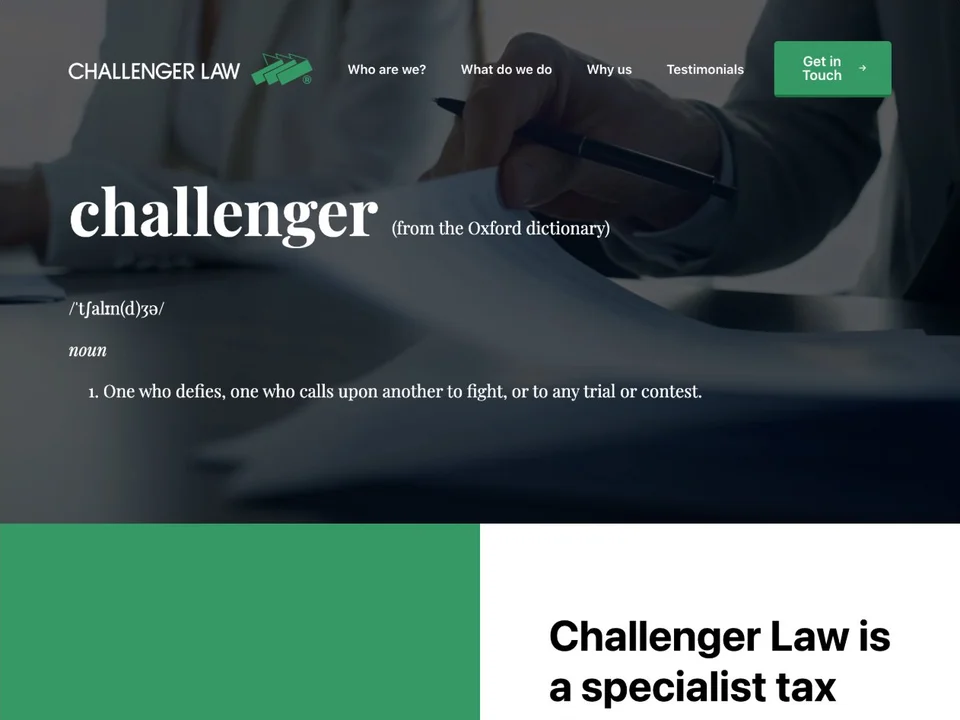 Challenger Law website by Wolf IQ