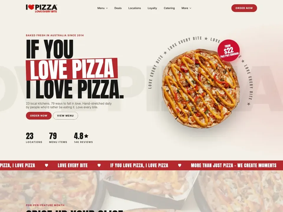 I Love Pizza website built by Wolf IQ