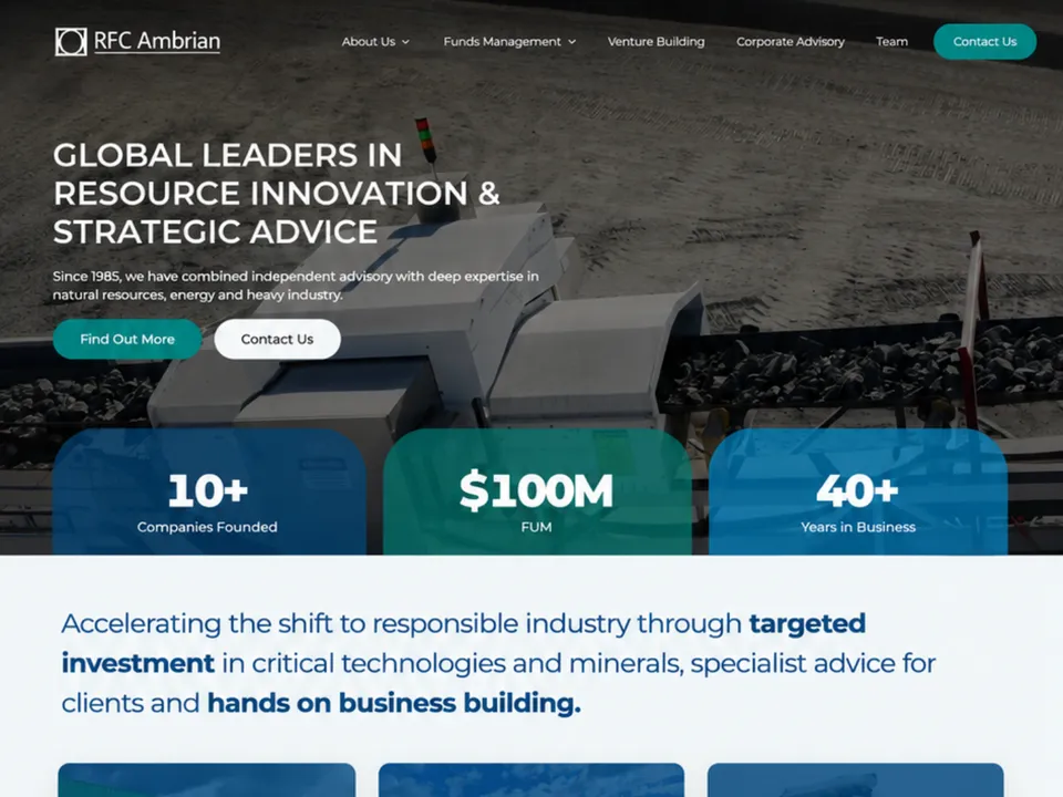 RFC Ambrian website built by Wolf IQ