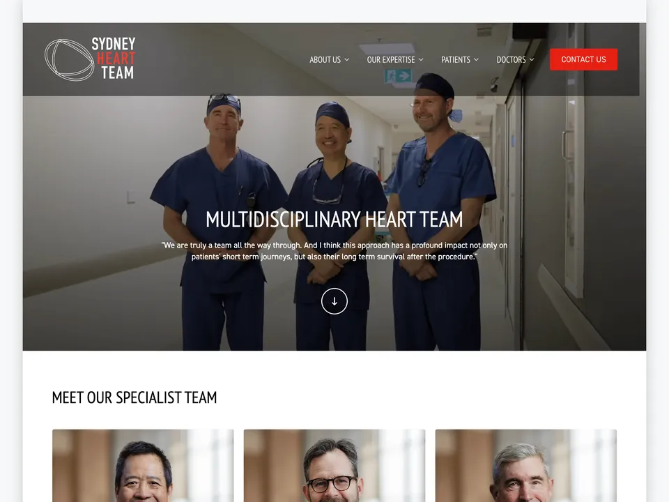 Sydney Heart Team website built by Wolf IQ