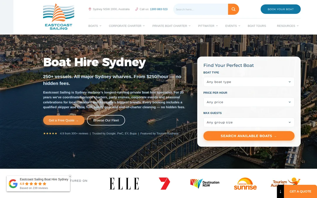 Tourism & Experiences website by Wolf IQ