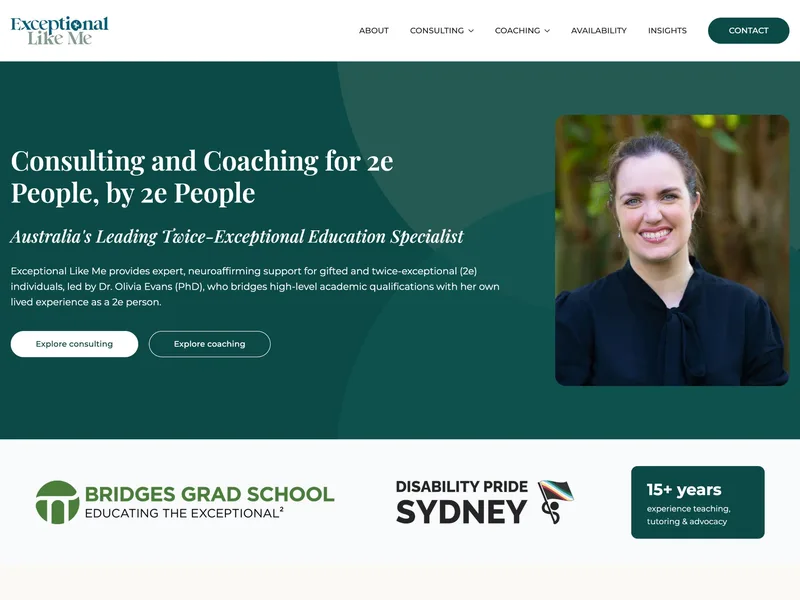 Exceptional Like Me website by Wolf IQ