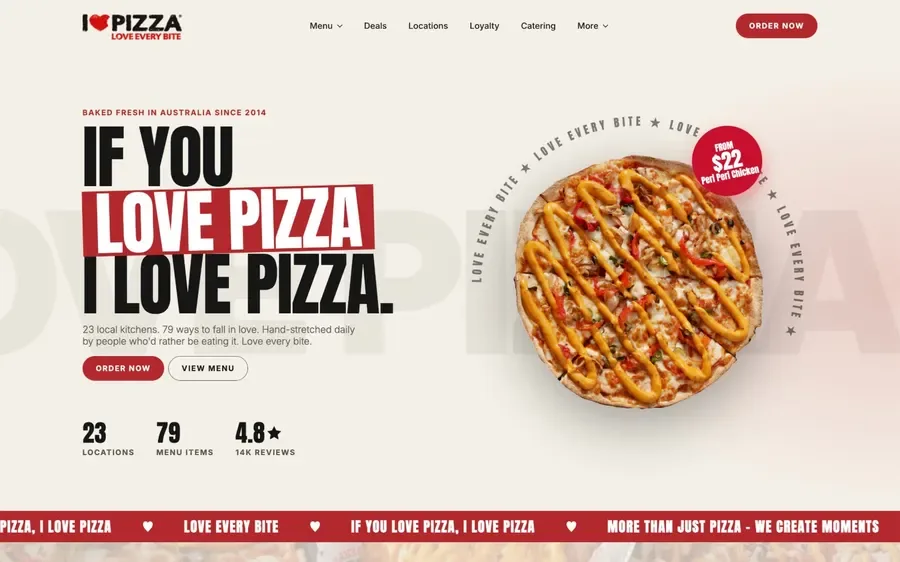Pizza website by Wolf IQ