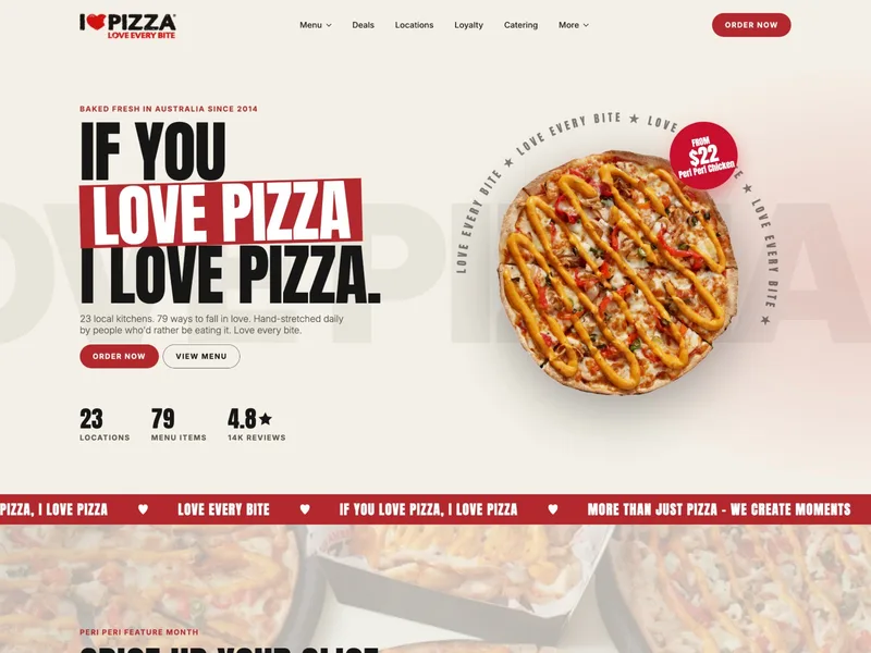 Restaurants & Hospitality website example