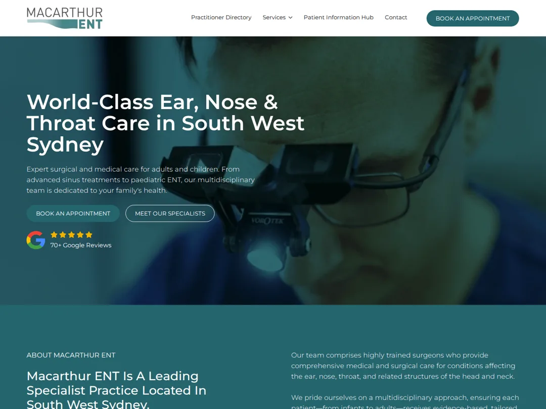 Macarthur ENT website