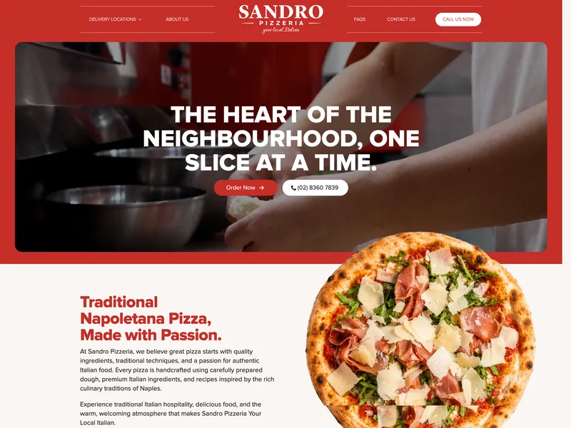 Sandro Pizzeria website