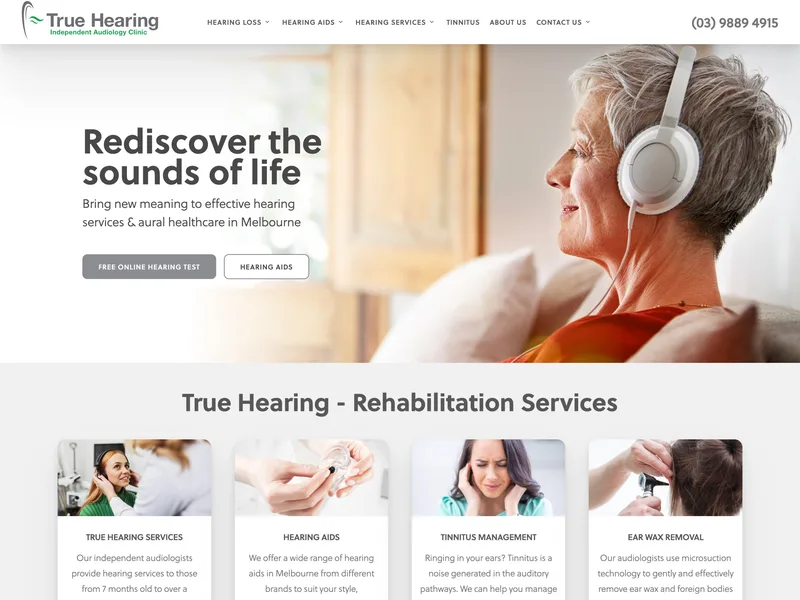 True Hearing website