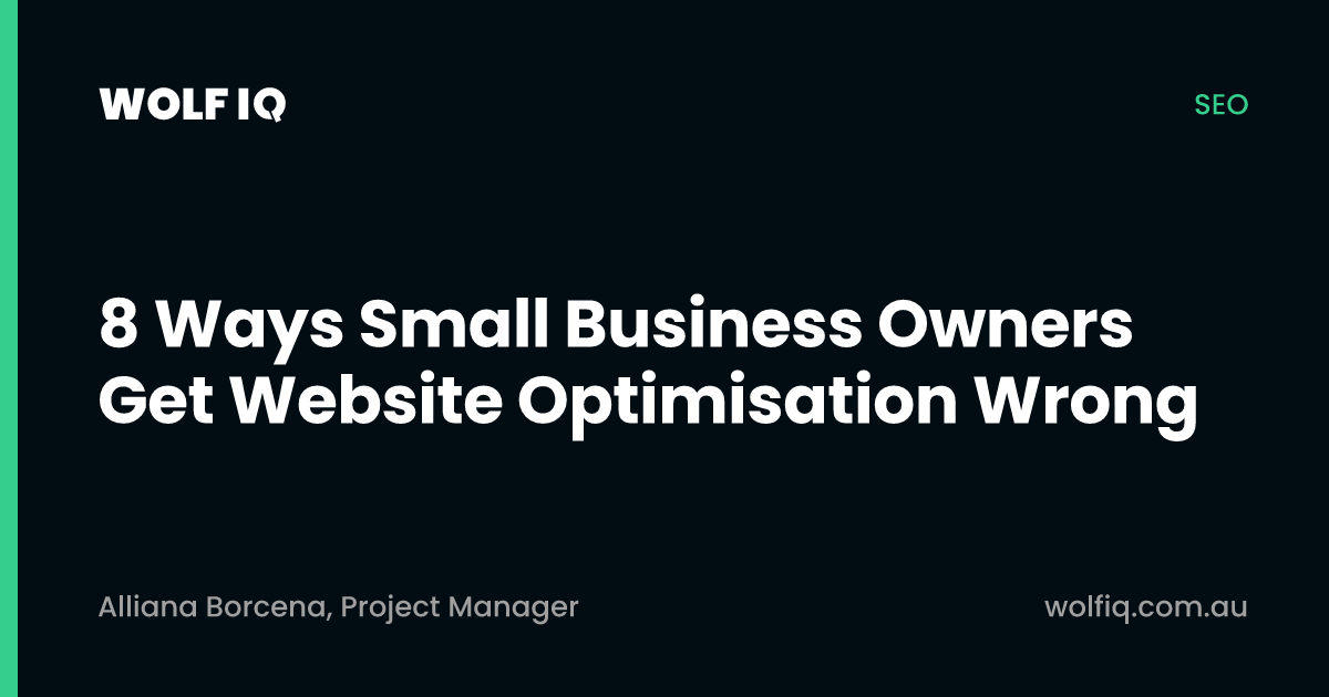 8 website optimisation mistakes