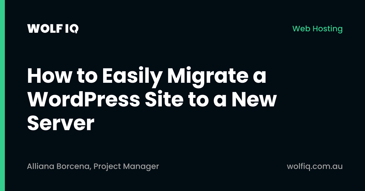 Moving WordPress to a new server
